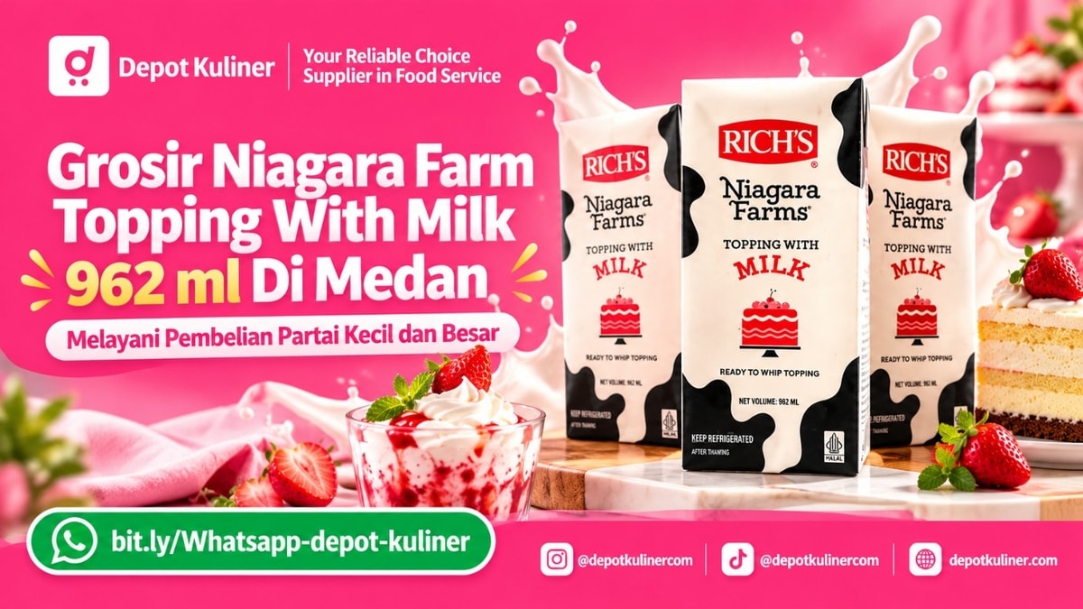 GRATIS ONGKIR AREA TERTENTU, WA: 0812-6524-4769, Grosir Niagara Farm Topping With Milk 962 ml Di Medan