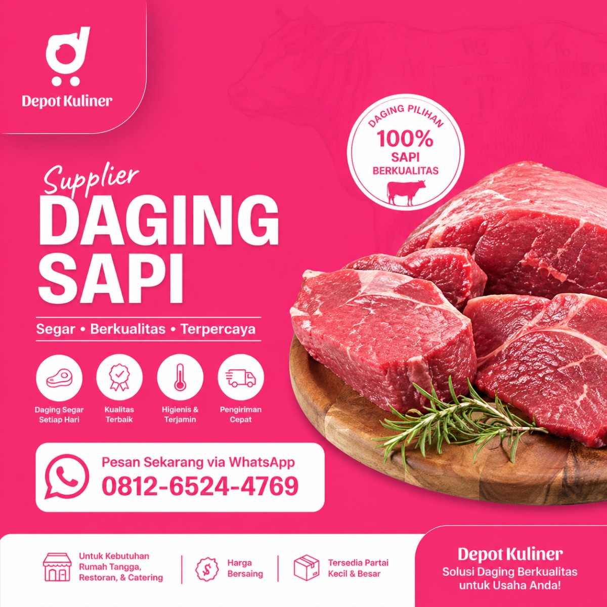 Supplier Daging Sapi Medan, WA: 0812-6524-4769