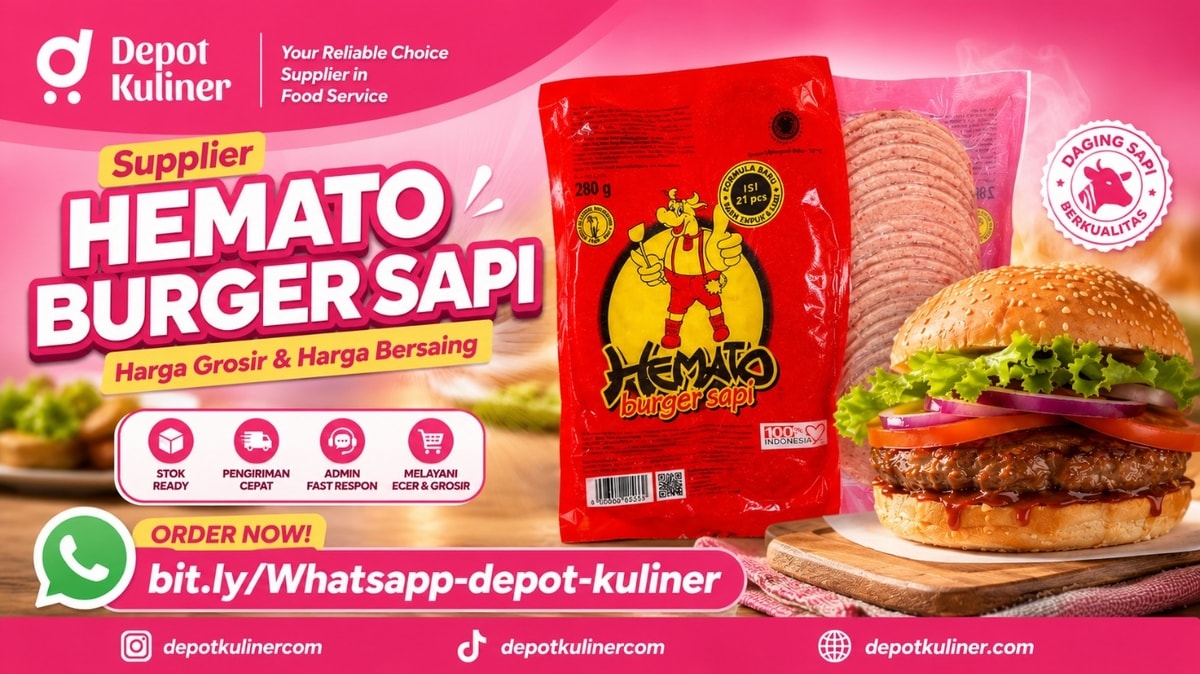 SIAP KIRIM HARI INI, WA: 0812-6524-4769, Supplier Hemato Burger Sapi