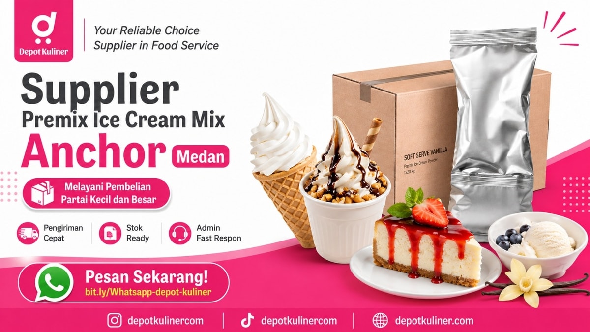 SIAP KIRIM HARI INI, WA: 0812-6524-4769, Supplier Premix Ice Cream Mix  Anchor Medan