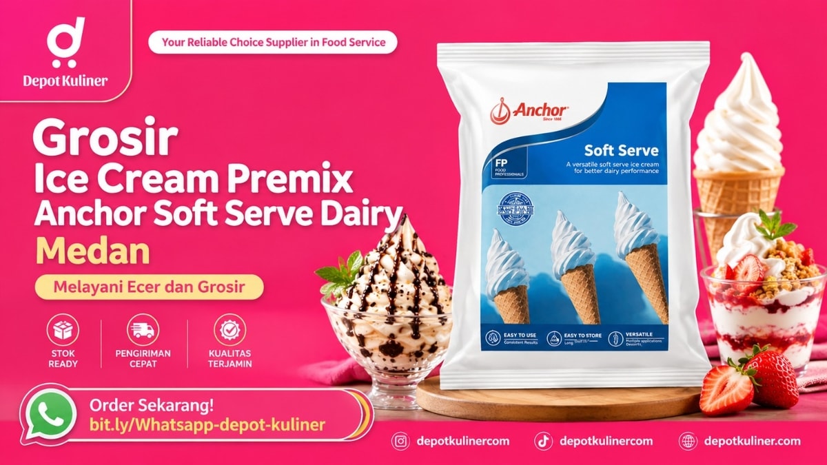 KUALITAS PREMIUM, WA: 0812-6524-4769, Grosir Ice Cream Premix Anchor Soft Serve Dairy Medan