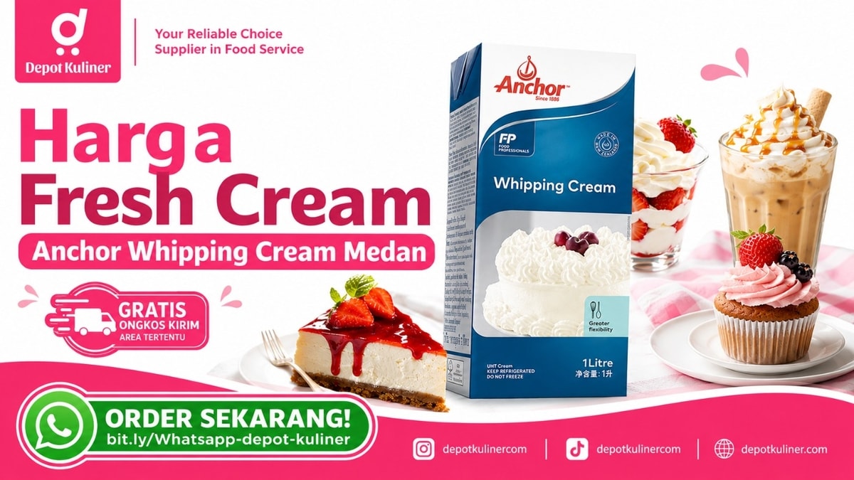 PENGIRIMAN CEPAT, WA: 0812-6524-4769, Harga Fresh Cream Anchor Whipping Cream Medan