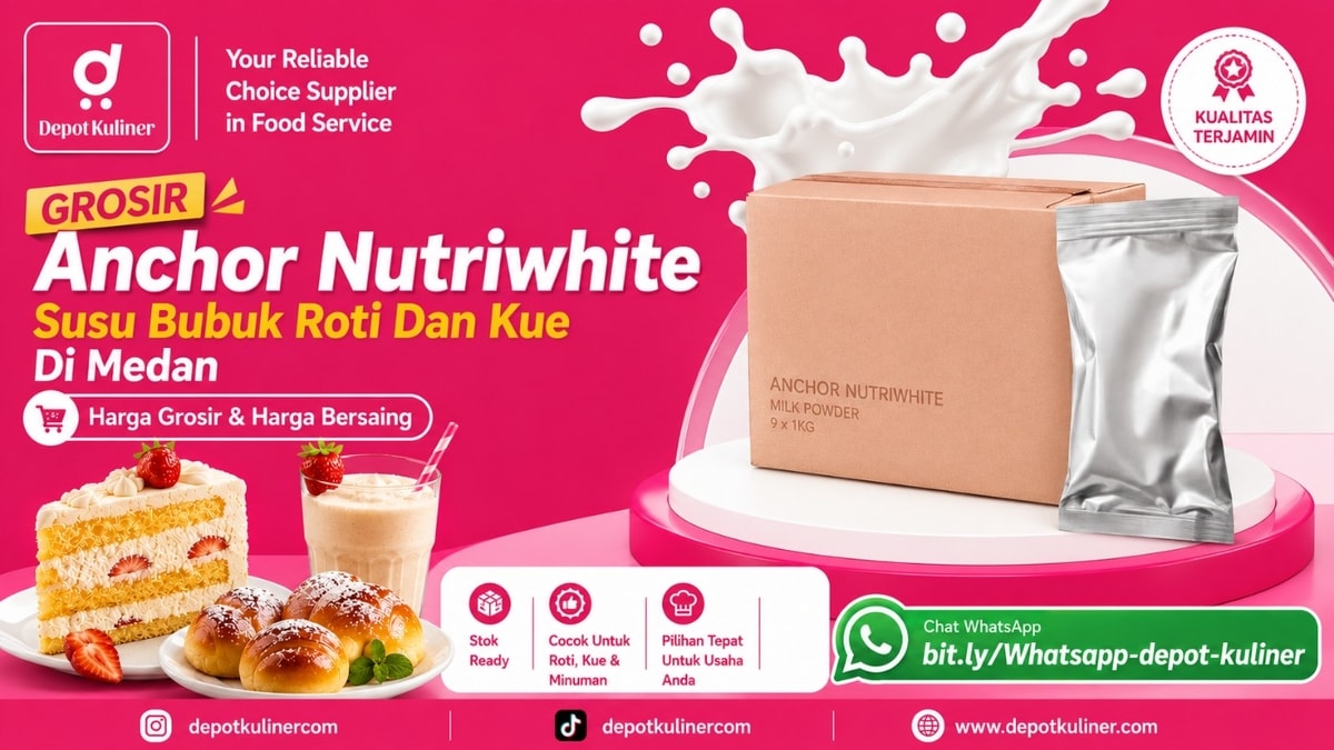 SIAP KIRIM HARI INI, WA: 0812-6524-4769, Grosir Anchor Nutriwhite Susu Bubuk Roti Dan Kue Di Medan