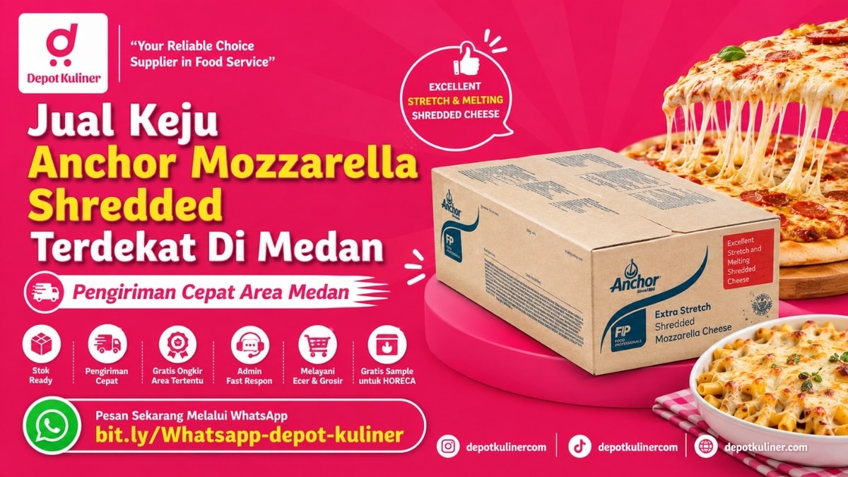 KUALITAS PREMIUM, WA: 0812-6524-4769, Jual Keju Anchor Mozzarella Shredded Terdekat Di Medan