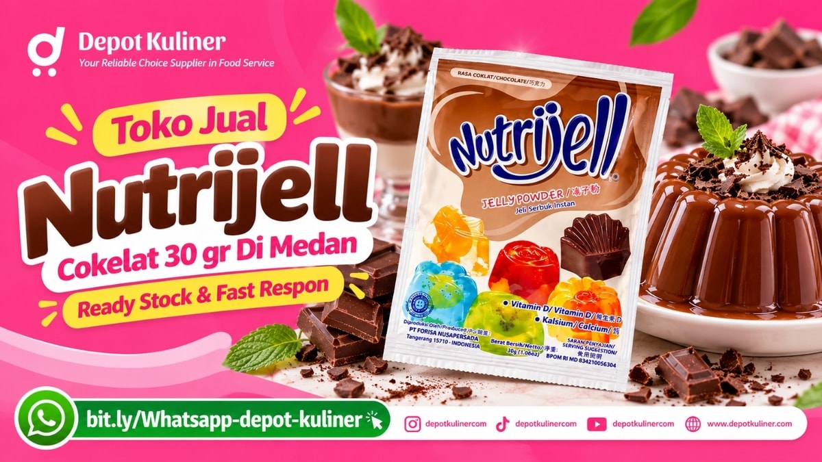 SIAP KIRIM HARI INI, WA: 0812-6524-4769, Toko Jual Nutrijell Cokelat 30 gr Di Medan