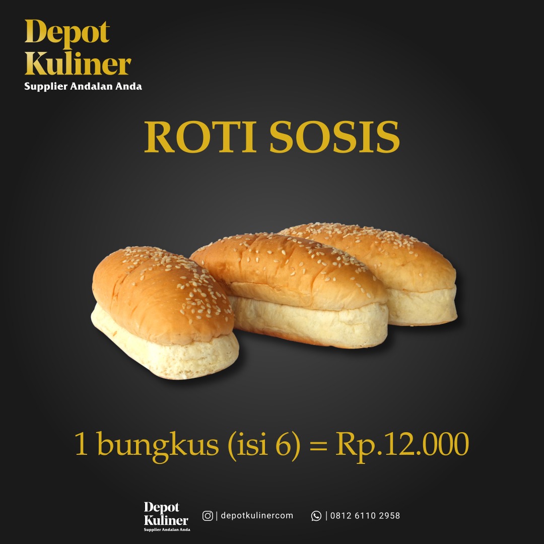 Roti Hotdog/Sosis Bertabur Wijen