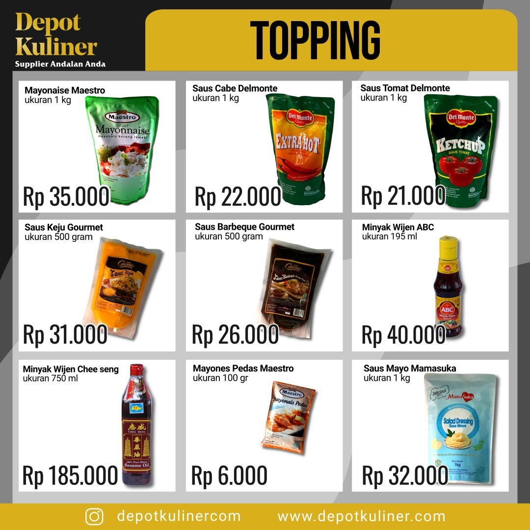 Aneka Saus dan Topping Burger