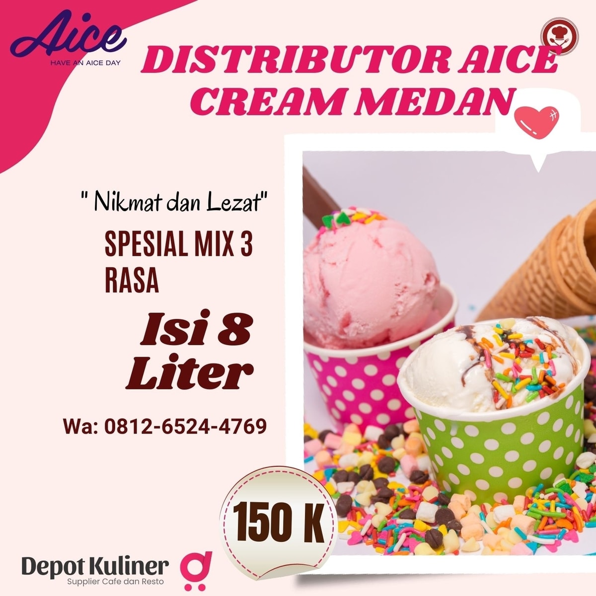 PROMO, Call 0812-6524-4769, Distributor Es Krim Medan