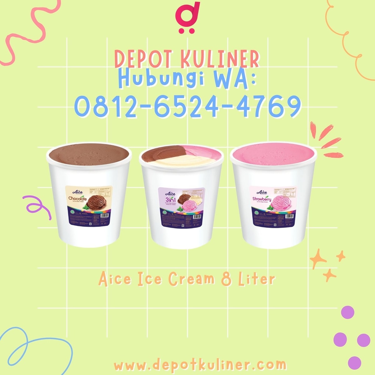 HARGA DISTRIBUTOR, Call 0812-6524-4769, Jual Es Krim Di Medan