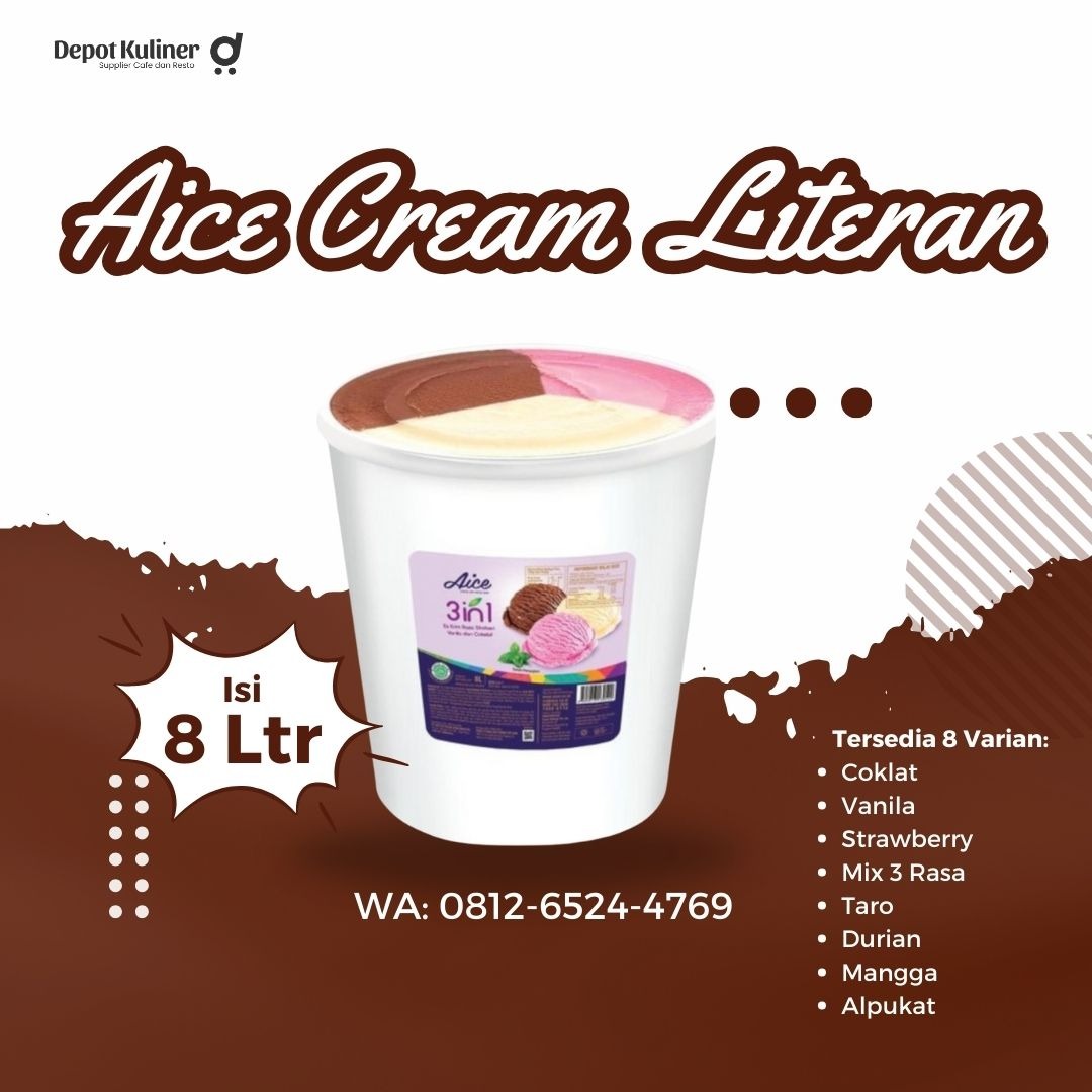 STOK READY, Wa: 0812-6524-4769, Jual Es Krim Aice Literan