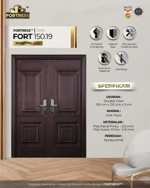 pintu warna coklat kayu