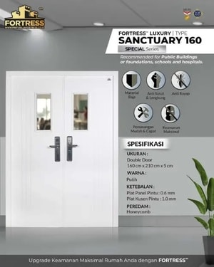 Model Pintu Putih yang Sederhana Merk Fortress Pintu Baja