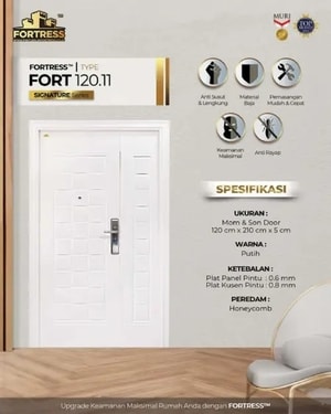 pintu minimalis 2 pintu besar kecil fortress type fort 120.11 putih