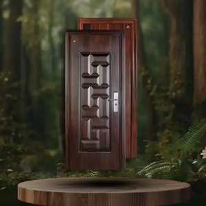 pintu baja fortress 1 pintu motif kayu