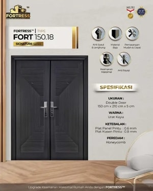 Pintu Hitam Model Panel Vertikal Modern