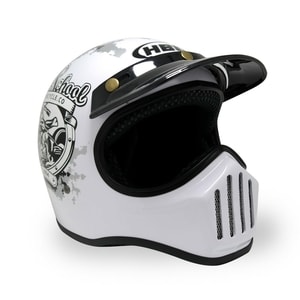 Helm Cakil Old School White 1