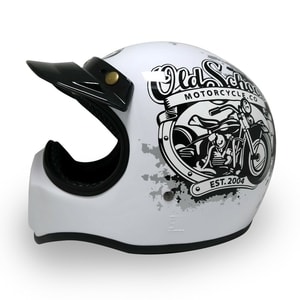 Helm Cakil Old School White 2