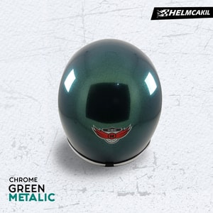Helm Cakil Lis Chrome - Green Metalic 3