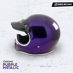 Helm Cakil Lis Chrome - Purple Metalic 2