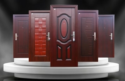 pintu baja fortress motif kayu