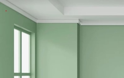 kombinasi warna cat plafon dan dinding hijau sage dan putih