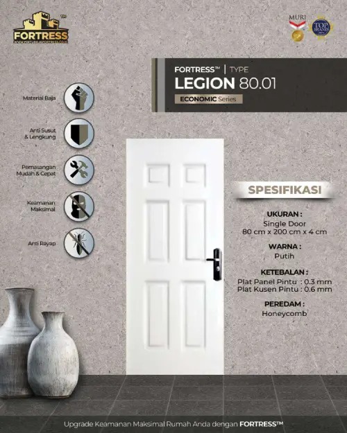 pintu baja fortress legion 80.01 white