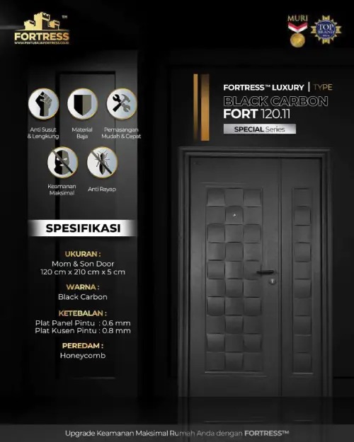 pintu baja fortress black carbon fort 120.11