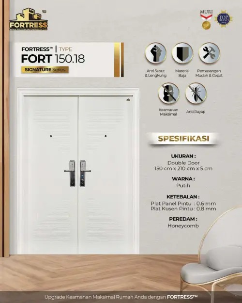 pintu minimalis kupu tarung fortress tipe fort 150.18 putih