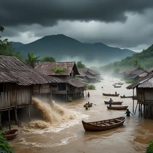 ilustrasi banjir papua