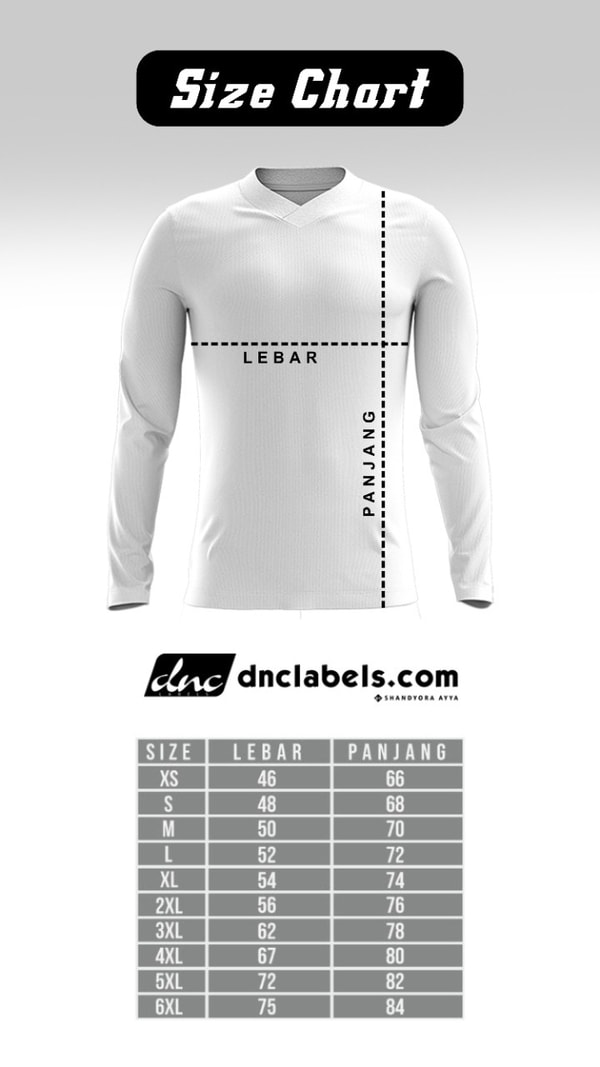 Size Chart Ukuran Jersey Sepeda DNC Labels
