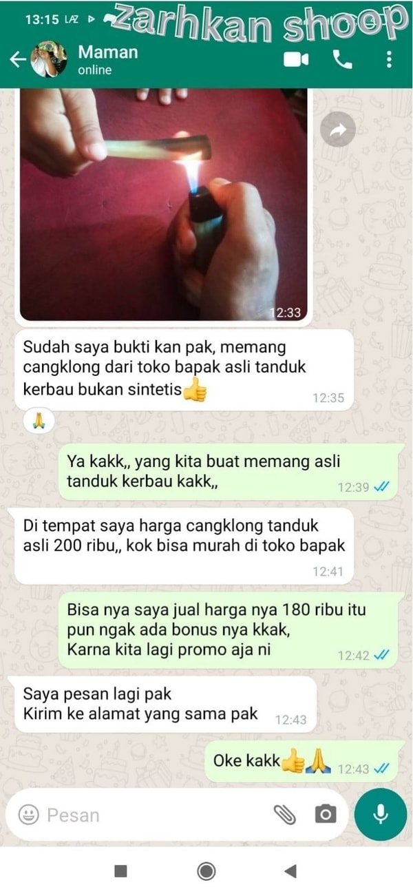 Pipa Rkok Tanduk Kerbau