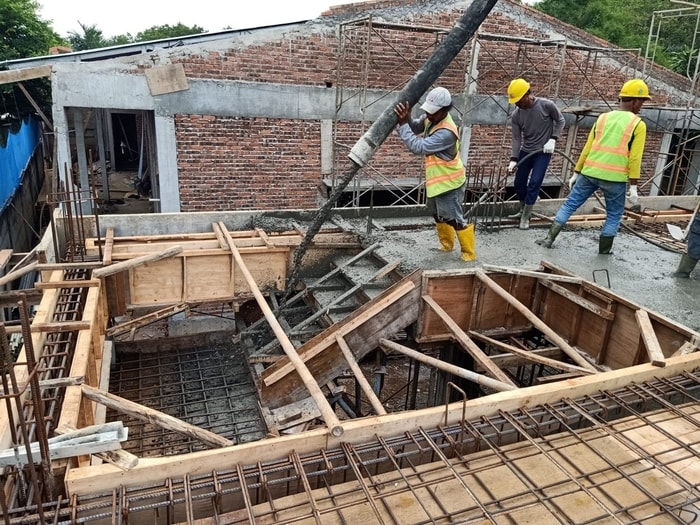 Pengecoran Balok, Plat Lantai 2 & Tangga Gedung Kelas