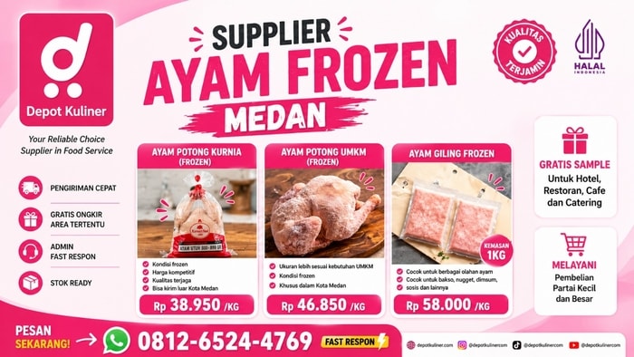 GRATIS ONGKIR, WA: 0812-6524-4769 Supplier Ayam Frozen Medan