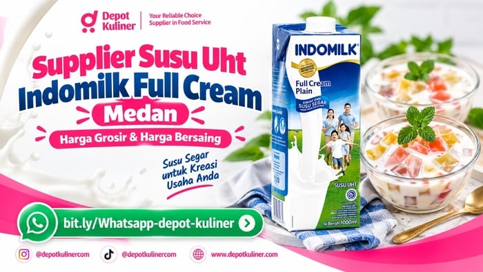 HARGA DISTRIBUTOR, WA: 0812-6524-4769, Supplier Susu Uht Indomilk Full Cream Medan