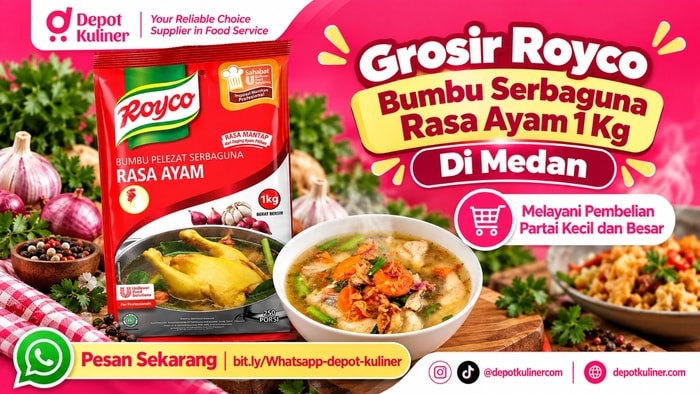 GRATIS ONGKIR AREA TERTENTU, WA: 0812-6524-4769, Grosir Royco Bumbu Serbaguna Ayam 1 Kg Di Medan