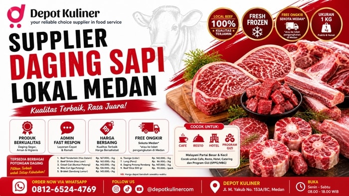 HARGA BERSAING, Supplier Daging Sapi Lokal di Medan