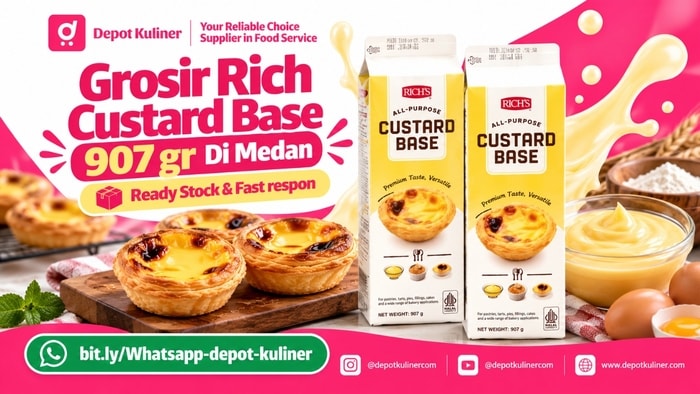SUPPLIER TERPERCAYA, WA: 0812-6524-4769, Grosir Rich Custard Base 907 gr Di Medan