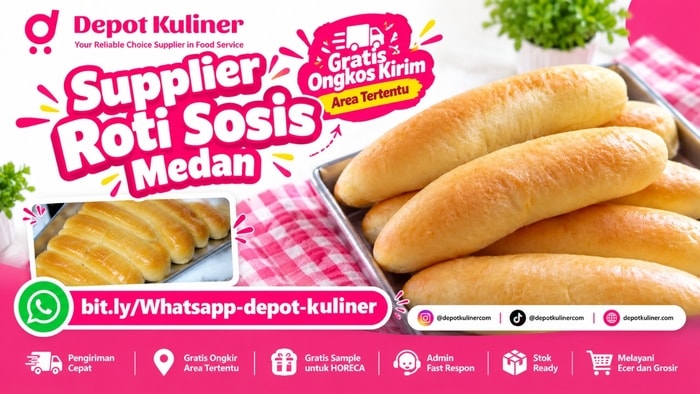 PROMO SPESIAL HARI INI, WA: 0812-6524-4769, Supplier Roti Sosis Medan