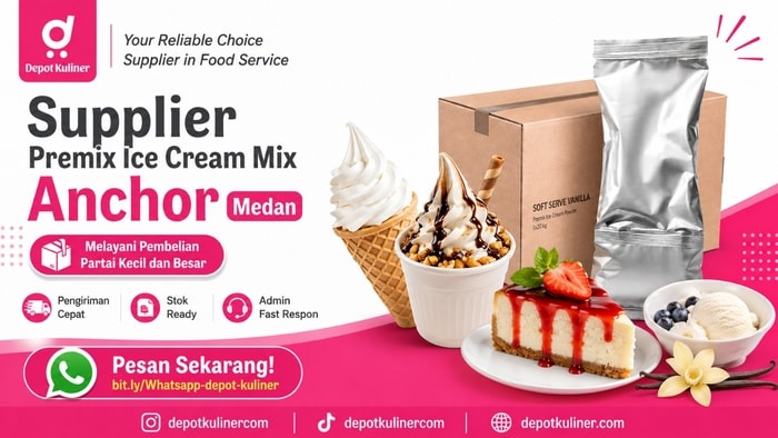 SIAP KIRIM HARI INI, WA: 0812-6524-4769, Supplier Premix Ice Cream Mix  Anchor Medan