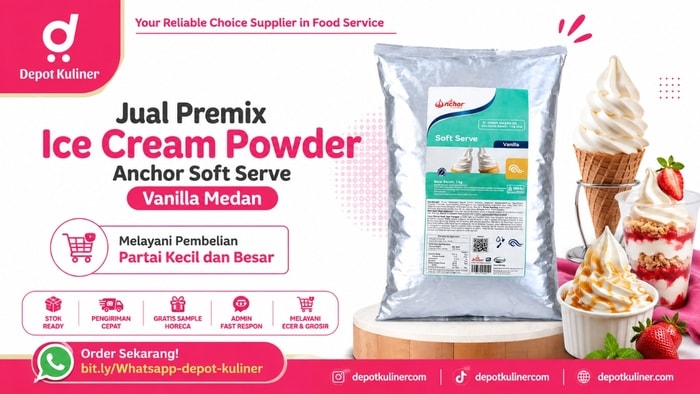 FAST RESPON, WA: 0812-6524-4769, Jual Premix Ice Cream Powder Anchor Soft Serve Vanilla Medan