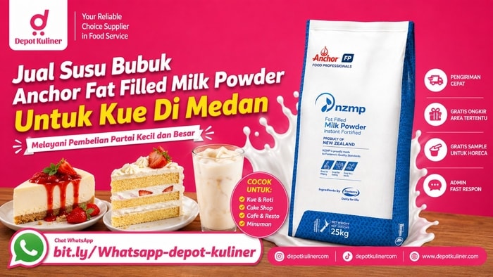 HARGA GROSIR, WA: 0812-6524-4769, Jual Susu Bubuk Anchor Fat Filled Milk Powder Untuk Kue Di Medan