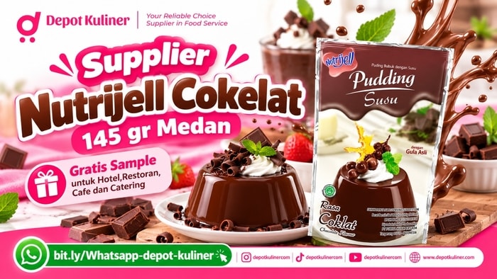 PENGIRIMAN CEPAT, WA: 0812-6524-4769, Supplier Nutrijell Cokelat 145 gr Medan