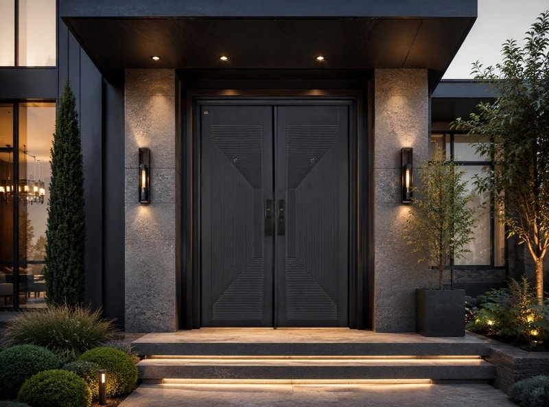 pintu fortress bahan baja signature series tipe fort 18 2 daun hitam