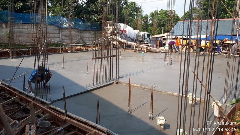 Pengecoran Pile Cap, Sloof dan Lantai Gedung Kelas